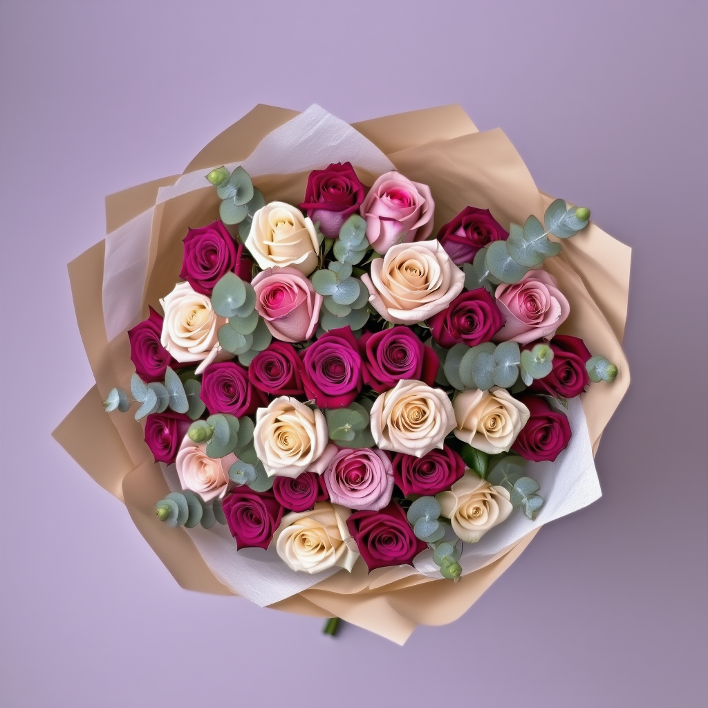 Букет мікс троянд 31 шт.